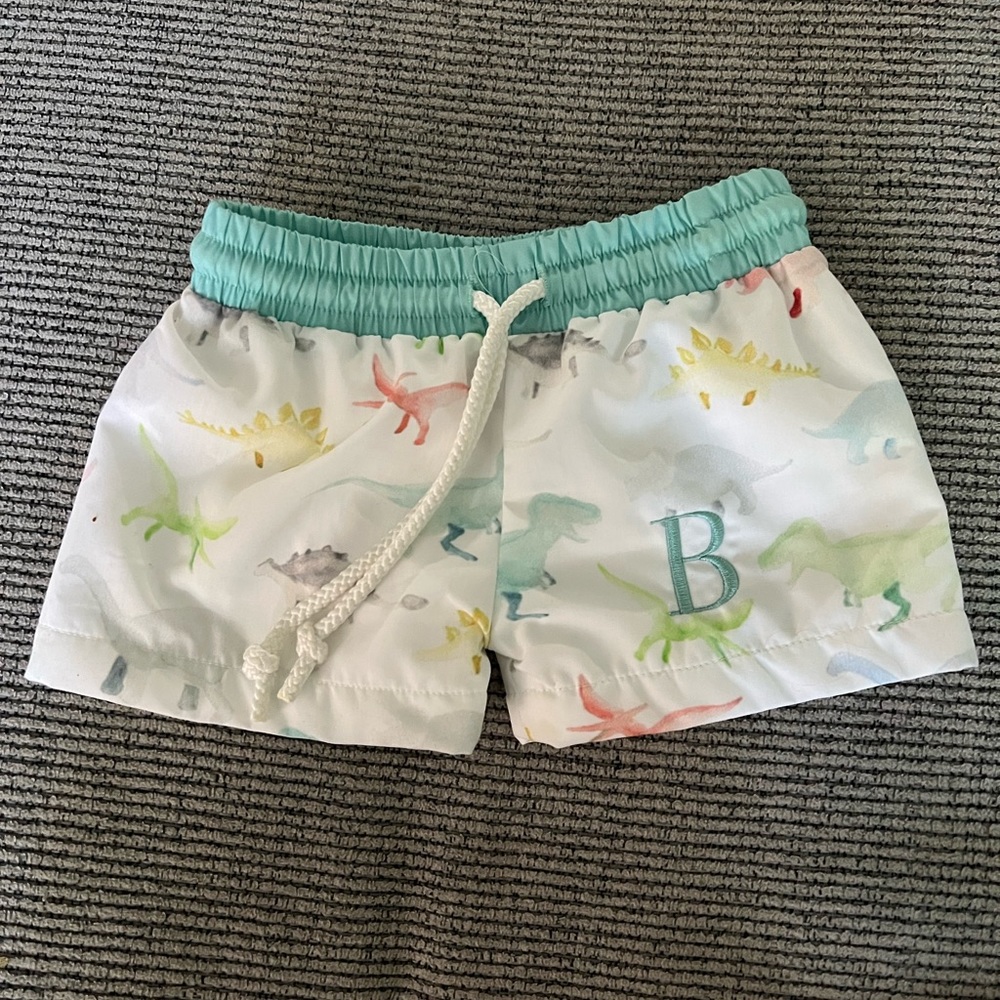 “B” Monogrammed Baby Boy Bathing Suit